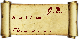 Jakus Meliton névjegykártya